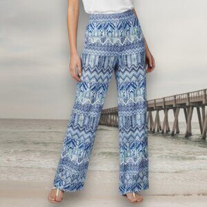 Charlie Paige Bounce Aztec Pattern High Waist Wide Leg LONG Lounge Pant